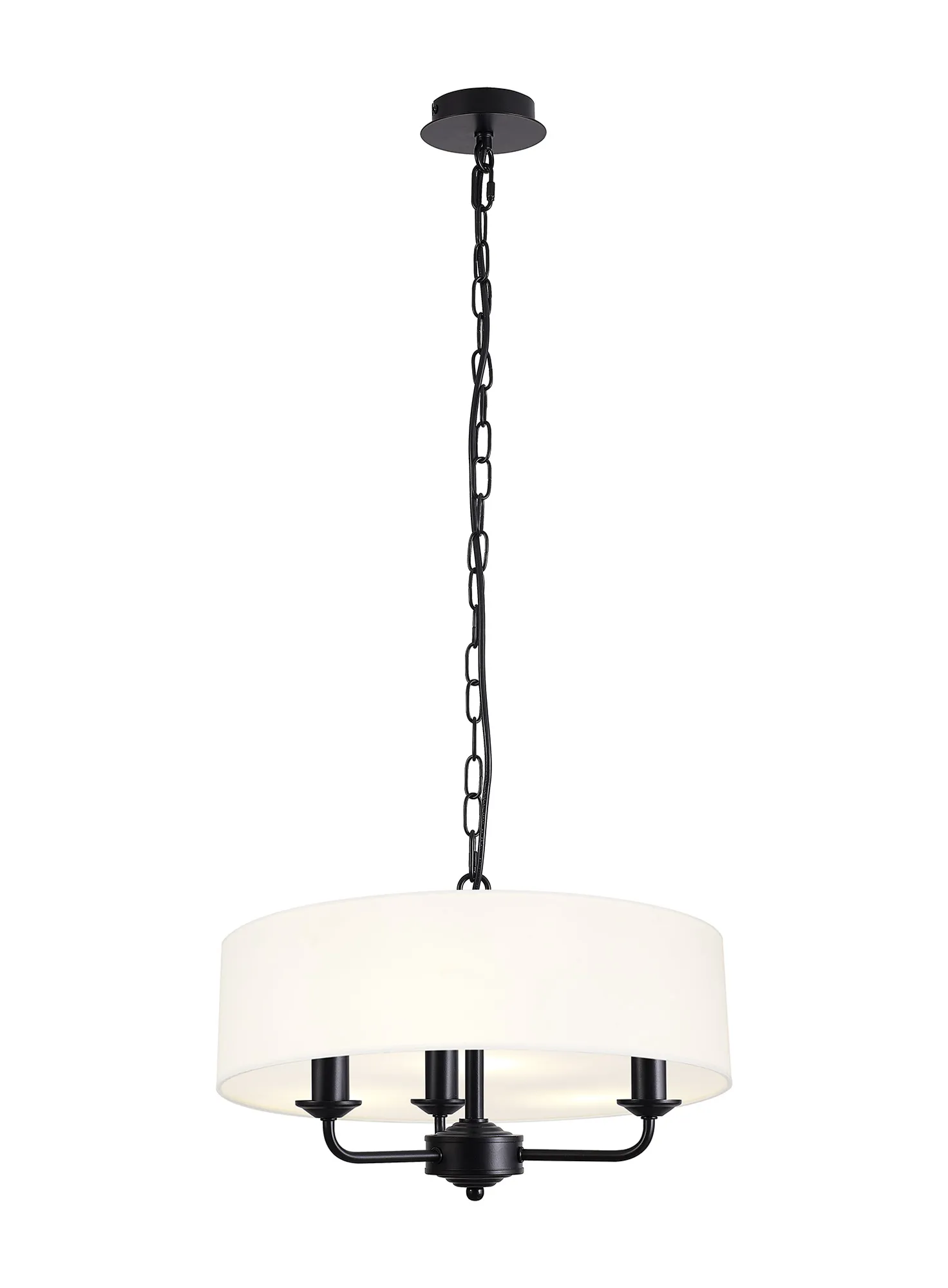 Banyan 45cm 3 Light Pendant Matt Black; White